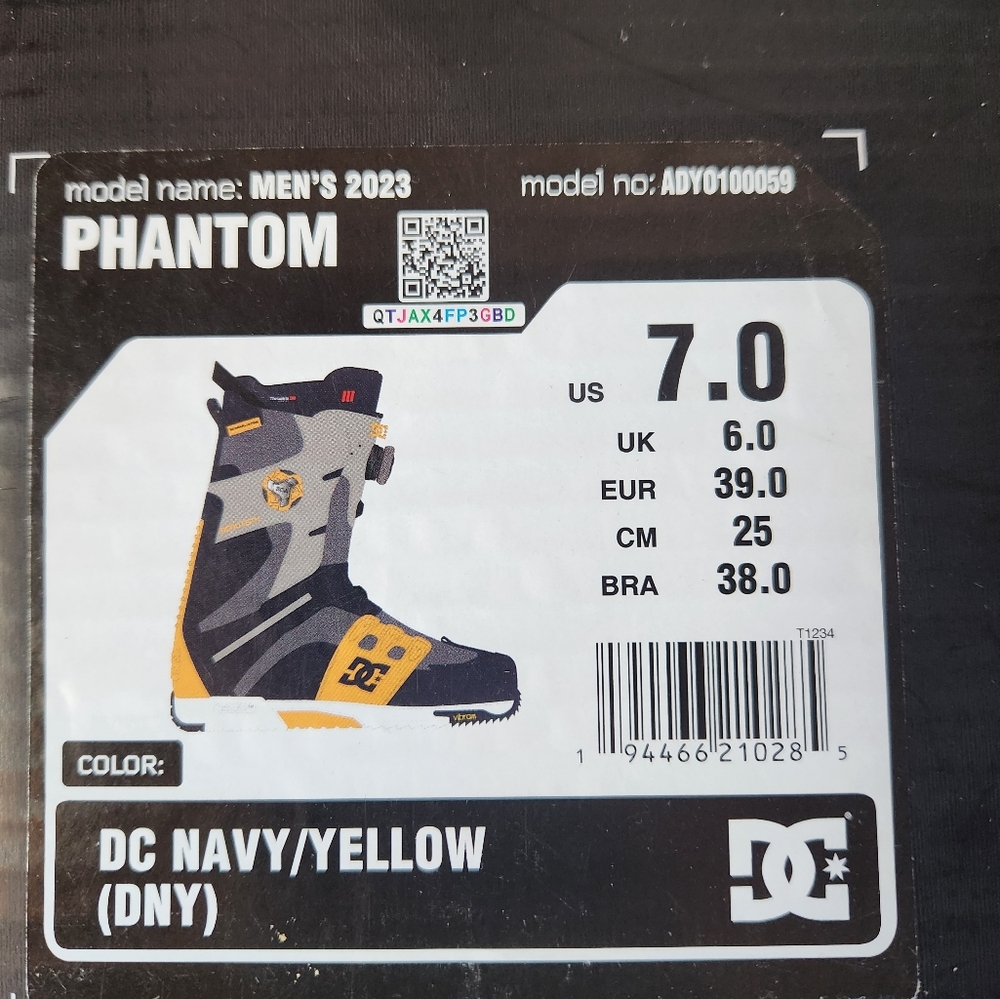 DC Men's Phantom Snowboard Boots - Navy and Yellow